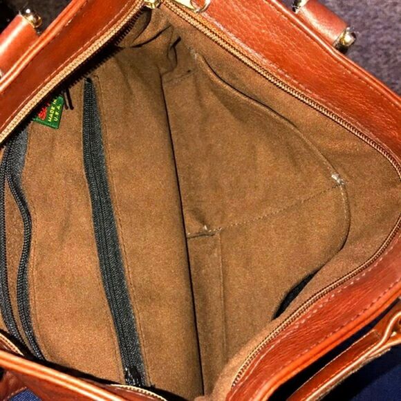 SAS MADE IN U.S.A CLASSIC VINTAGE LEATHER BROWN WOMEN BAG - Picture 8 of 10